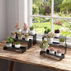 6 PCs Risers Display Stands 3 Tiers Desktop Acrylic Shelves Cake Dessert Holder Products Stand for Collectibles Shoes Jewels Pop Figure （Black） - color: Black
