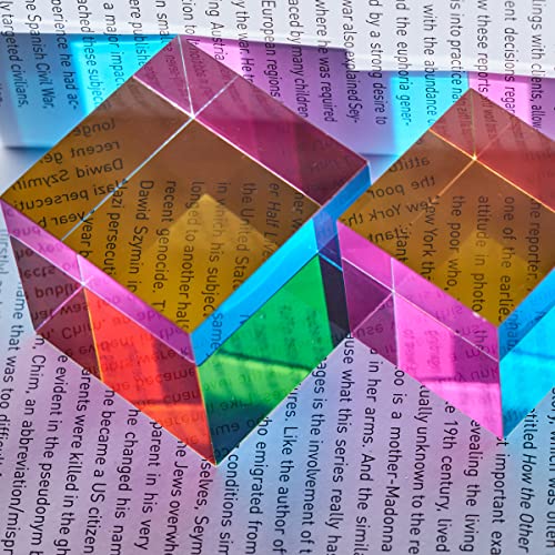 CMY Color Cube, 2.0 inch (50mm) Acrylic Mixing Color Cube Prism for Physics Education Desktop Decoration Scientific Toys,Gifts for Kids - size: 50mm