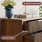 Fluted Nightstand, 23.7'' Wide Night Stand with 3 Drawers, Mid-Century Modern Bedside Table with Handles, Wood End Table for Bedroom, Walnut - color: Walnut