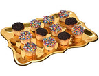 Gift Boutique 10 Gold Rectangle Trays for Dessert Display Table Parties 9" x 13" Disposable Paper Cardboard in Elegant Shape for Platters Cupcake Birthday Parties Dessert Weddings and More Food Safe