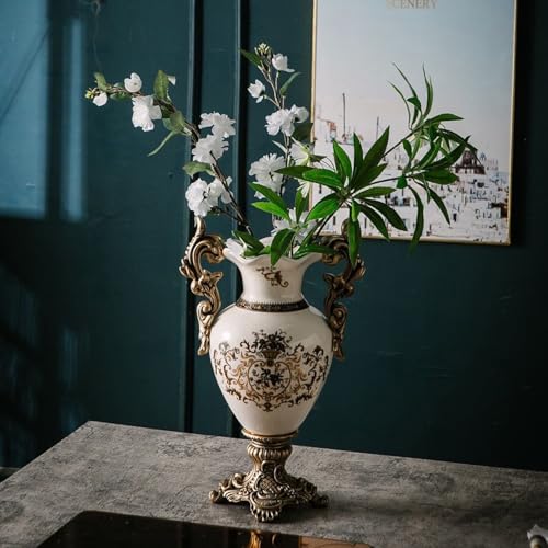 Tall Table Modern Vase,Large Ceramic Flower Vases for Shelf Home Decor,Creative Classic Pink Vase 16.5 inch,Sophisticated Vessel for Decorative Branches and Dried Flower. (Art Pattern) - color: Art Pattern