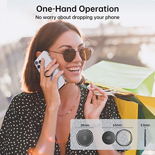Syncwire Cell Phone Ring Holder Stand, 360 ° Rotation Finger Ring Kickstand Polished Metal Phone Grip Compatible with iPhone, Samsung, LG, Sony - color: Black, size: 1 Pack