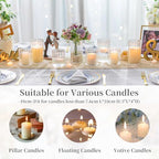 Hewory Glass Hurricane Candle Holder Set of 12, Clear Glass Candle Holders for Pillar Candles Floating Candles, 4 inch Glass Cylinder Hurricane Vases for Centerpieces Wedding Christmas Home Decor - size: 4 inch-12PCS