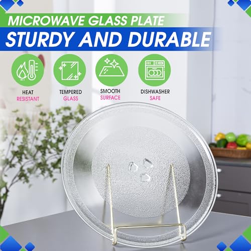 Microwave Plate Replacement for 12” W10337247 W11367904 Whirlpool Microwave Glass Plate - Rotating Oven Microwave Turntable Plate - Spinning Dish Tray Turntables For Better Reheating and Cooking - size: 12"