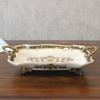 Fruit Bowl European-Style Luxury Villa Coffee Table Fruit Plate Ornaments American-Style Ceramic Tray Soft Decorations Trays