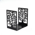 Book Ends, Metal Bookends for Shelves Decorative, Tree Stopper for Heavy Books for Office Home Kitchen, Black(1 Pairs/2 Pcs, Large)