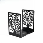 Book Ends, Metal Bookends for Shelves Decorative, Tree Stopper for Heavy Books for Office Home Kitchen, Black(1 Pairs/2 Pcs, Large)