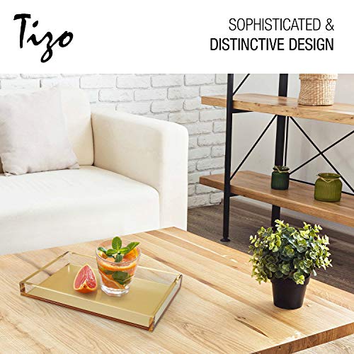 Tizo Design Elegant Lucite Tray, 12" x 8" Acrylic, Multiple Colors Available (Silver) - color: Silver