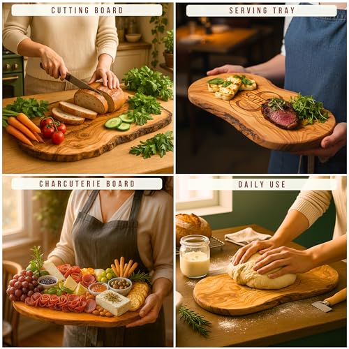 Personalized Olive Wood Cutting Board - Custom Charcuterie Boards, Housewarming, New Home, Birthday Gift for Women, Her, Men, Him, Wedding, Bridal Shower, Engagement, Anniversary, Mother’s Day Gifts - color: Personalized Gifts