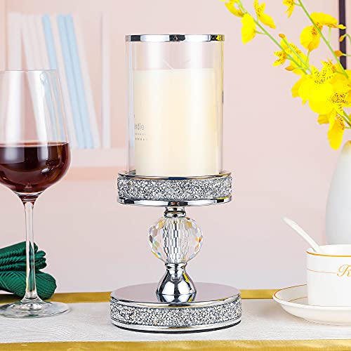 Pillar Candle Holders, Candle Holder for Pillar Candle, Candlesticks Holder, for Wedding, Dining Coffee Table, Home Centerpices, Home Decor CH00XS - size: 1 crystal ball