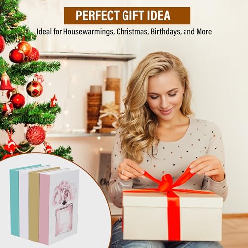 PROBENEX Blush Large | 4 PCS Faux Decorative Books for Home Decor | Not Real Books (Cardboard Boxes) | Coffee Table, Bookshelf & Shelf Styling Display Props for Living Room, Office - color: Blush_large