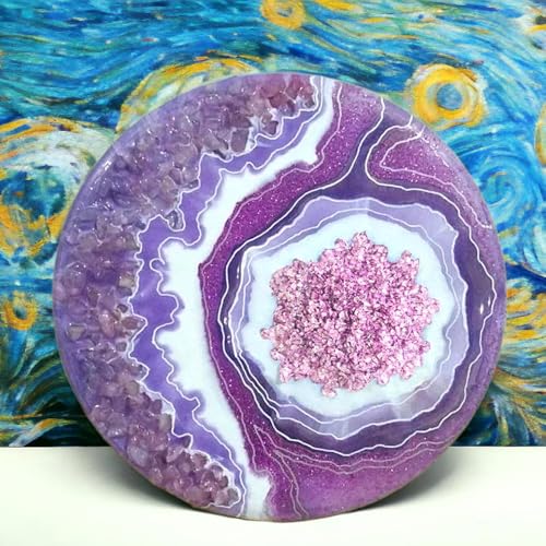 HappyFiller 1.3 Pound Crushed Glass Broken Pieces for Epoxy Resin Arts,Crafts,Garden Landscape,Succulent Soil Cover Gravel,Vase Filler,Candle Holder Decoration,Lavender(Purple) - color: Lavender