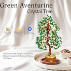 YATSKIA Green Aventurine Gemstone Tree Natural Stone Feng Shui Wire Bonsai Seven Chakra Jewelry Trees of Life Necklace Good Luck Handmade Prosperity Success Stones Gift Home Office Desk Shelves Décor - color: Green Aventurine (Golden Wire)
