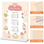 3 Pack Acrylic Sign Holder 8.5 x 11 Inches, Clear Menu Stand, Vertical Flyer Display, Table Paper Holder, Desk Brochure, Plastic Sign Display for Restaurants, Office, Store
