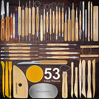 U.S. Art Supply Pottery & Clay Tools Set (53-Piece) - Includes Pottery Tools, Canvas Case for Sculpting, Ceramics, and Easy Storage & Transport - size: 53-Piece with Plastic Case