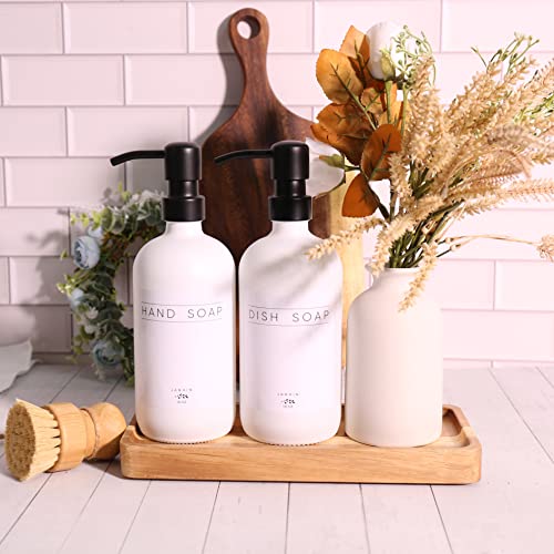 Vanity Tray, Bathroom Tray, Soap Dispenser Tray for Bathroom, Kitchen and Home Decor(Acacia-Medium) - color: Acacia-medium