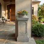 Christopher Knight Home Classic Square Flower Stand 19.25" Pedestal Plant Stand Indoor Outdoor Display Table for Ferns Orchids Sculptures with MGO Construction Brushed Finish, Light Gray - size: 19.25"