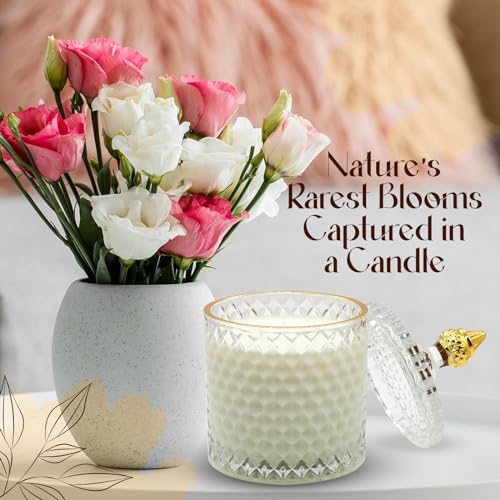 VIONAMI Ghost Orchid Rare Flower Luxury Scented Candle – Soy Candle in Glass Jar, 80Hr 14.8oz, Scented Candles for Women, Candle Gift for Her, Birthday Gifts for Women, Luxury Candles for Women