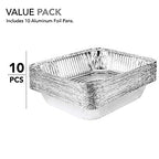 Aluminum Pans 9x13 Disposable Foil Pans (10 Pack) - Half Size Steam Table Deep Aluminum Trays - Tin Foil Disposable Pans Great for Cooking, Heating, Storing, Prepping Food, Stock Your Home - size: 10 Pack