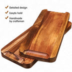 Roowest 5 Pack Solid Acacia Wood Serving Trays for Laser Engraving Rectangular Wooden Board for Food Appetizer Serving Tray Plates for Vegetables Fruit Cheese Housewarming Gifts(14 x 5.5 Inch) - size: 14 x 5.5 Inch
