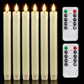 Homemory Honeycomb Flameless Taper Candles with 10-Key Remote, Battery Operated Hive Led Candlesticks Flickering Light, Electric Window Candles Real Wax for Gift Christmas Wedding Decor - style: Scandinavian 4 - Ivory 9.6"