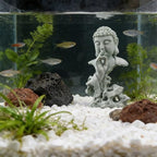 livelyfish Meditating Buddha Statue Zen Garden Statues Sandstone Thinker Buddha Sculpture Figurine for Fish Tank Aquarium Home Decorations, Gift (Fs) - size: Fs