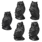 Nupuyai Hand Carved Horned Owl Statue for Home Decor, Natural Black Obsidian Crystal Figurine Stone Sculpture Decoration for Fengshui - style: Horned Owl