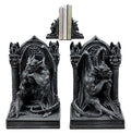 Ebros Gothic Sculptural The Thinker Gargoyle Bookends Figurine Set 6.25" H Medieval Le Penseur Resin Sculpture Gargoyles Statue Pair