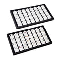 Ikee Design 2 Pcs Set Black Earring Display Tray with 32 Earring Cards Organizer, Jewelry Tray Display for Stud Earring Collection, 100pcs Earring Puffy Cards, 14 3/4W x 8 1/4D x 1H in, White, Black - color: Large Earring Card