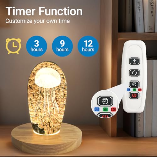 Wood LED Light Base - Crystal Display Stand for Glass Art/Acrylic, 3 Light Modes with 10-Level Dimming & Auto Timer (Yellow, 5.9 inch) - color: Yellow, size: 5.9 inch