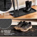 Boot Trays Heavy Duty Rubber Mat with Lip, Waterproof Shoe Mat Tray for Entryway Shoe Tray Multi-Purpose for Indoor or Outdoor 27.56 x 15.75inch - size: 1'4" x 2'4" (Rectangular)