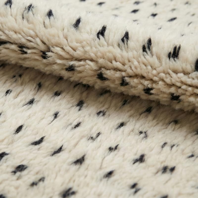Art Object Handknotted Wool Area Rug Multi Sizes Ivory Polka Dot Pattern Hand Woven Carpet for Living Room Bedroom - Soft Pile Pet Friendly Home Decor Made in India - size: 10' x 8' (Rectangular)
