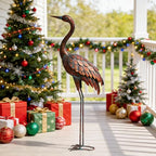 chisheen Outdoor Garden Crane Statues and Sculptures Metal Yard Art Statue for Garden Decoration Large Size - size: L-1PC