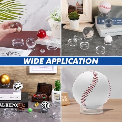 120 Pcs Baseball Holder Ring Stand 0.6/1.22/1.77 Inch Round Acrylic Stands, Small Display Stand Ring Clear Sphere Holder for Small Balls, Baseball, Golf Ball, Crystal Ball, Egg Stand, Marble, Softball - size: Stand: 0.6 1.22 1.77 in-120 pcs