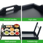 2 Pack Bed Tray Table Breakfast Trays Serving Tray Bamboo Bed Laptap with Floding Legs Handles and Phone Holders - style: 2 pack(Black)