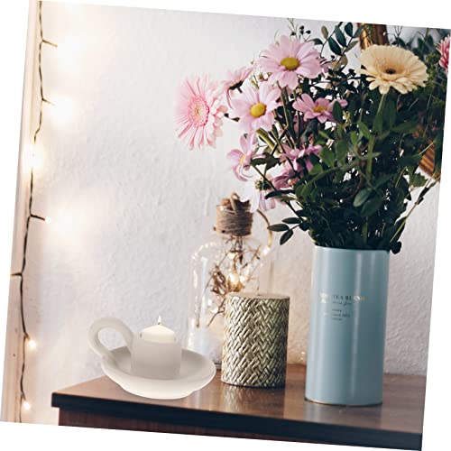 MAGICLULU 2pcs Nordic Ceramic Candle Holder Compact Table Decor for Dining Home Bar Accent with Chic Minimalist Design