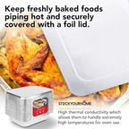 Foil Pans with Lids - 9x13 Aluminum Pans with Covers - 20 Foil Pans and 20 Foil Lids - Disposable Food Containers Great for Baking, Cooking, Heating, Storing, Prepping Food Silver, Stock Your Home - size: 20 Pack W/ Lids