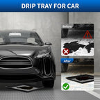 22.8'' x 21.6'' Oil Drain Pan,Drip Tray Oil Drip Pan for Under Car Plastic Oil Tray- Leak Proof Mini Fridge Drip Pan,Oil Drain Pans for Changing Oil,Oil Drip Pan for Under Car,Black(2 Pcs) - size: 22.8'' x 21.6'' x 1.2'', Plastic