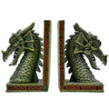 Copper Dragon Bookends for Shelves - 2 Pairs Heavy Book Ends, Objects Home Office Desk Bookshelf Decor - Unique Housewarming Gifts