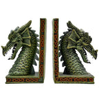 Copper Dragon Bookends for Shelves - 2 Pairs Heavy Book Ends, Objects Home Office Desk Bookshelf Decor - Unique Housewarming Gifts
