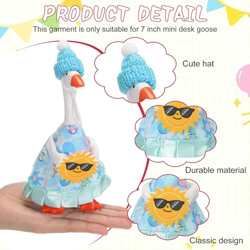 Weysat 10 Set Holiday Mini Desk Goose Outfit 250th Anniversary Summer Mexican 4th for July Magnetic Geese Statue Felt Fabric Costume for 7 Inch Desktop Goose Table Decor Gifts(Hats Style,Fabric) - style: Hats Style