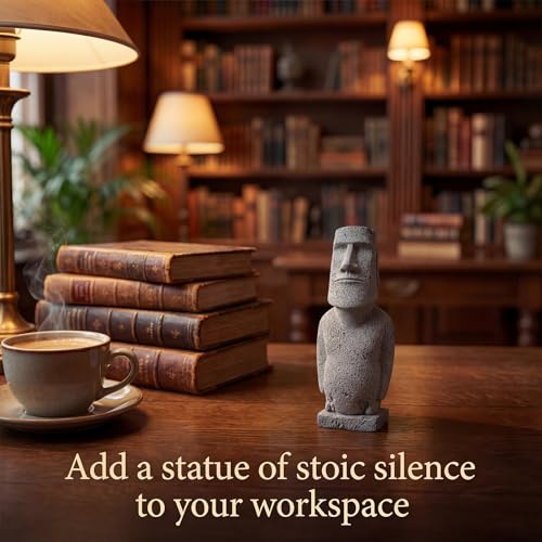 Easter Island Moai Statue - Stone Moai Figurine Decor for Home & Outdoor Garden - 3 (Large Size) - size: Large Size