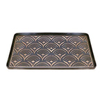 ART & ARTIFACT Rubber Boot Tray Wet Shoe Tray for Entryway Indoor Outdoor Snow Boot Mat Extra Large Shoe Tray 32" x 16", Black, Footprints & Paws