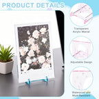 uxcell 20 Pack Book Display Stands, 2" Adjustable Display Holder Mini Clear Easel Collector Stand for Displaying Comics, Magazines, Postcards, Art works, DVDs, Medals, Pink - color: Pink