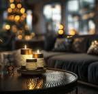 IYARA CRAFT Tealight Candle Holders with Tray – Set of 3 Rustic Black Wooden Candle Holders with Natural Rope Accent, Cozy Centerpiece for Romantic Dinner Table Decor, Anniversary & Housewarming Gifts