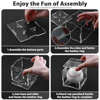 12 Pack Assembled Baseball Display Case, UV-Blocking Acrylic Baseball Holder Display Case, 3.2 Inch Cube Clear Softball Holder Box, Signed Baseballs Protector for Collectibles, Tennis Ball - size: Case B: 3.35 in-12 pcs