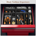 A-LuGei【X-Large Size【5 Pcs】 Tool Box Organizer Tray Divider【Single Size】 Black Plastic Desk Drawer Organizer Garage Organization for Wrench Plier Hammer Bit Socket Extension Screwdriver Bolt Hex key - size: 5pcs-XL Size