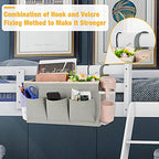Lilithye Bedside Caddy Organizer with Fixed Straps & Water Bottle Holder for Home, College Dorm, Bunk Bed, Hospital & Crib Bed Rails (2 pcs, Grey) - color: 2pcs Grey