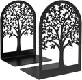 Tree Bookends Metal Nonskid Bookends Heavy Duty Bookshelves Organizer Office Bookend for Shelves, Book Ends for Heavy Books (Tree Life A,1 Pair) - color: Tree Life A,1 Pair