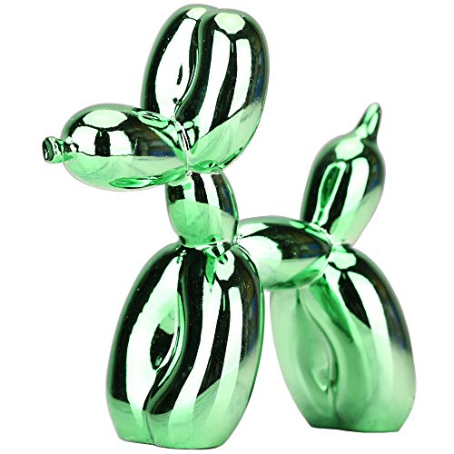 Balloon Dog Sculpture Modern Home Decor Collectible Figurines Funky Statues for Bedroom Trendy Animal Decor for Coffee Table Living Room Decor Art Resin Decor Office Standing Desk Decor - color: Green, size: 6.6*6.6*2.8inch